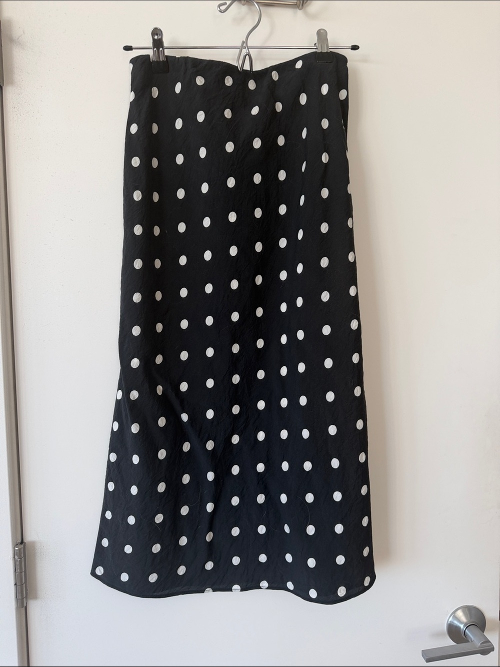 Madewell Black and White Polka Dot Midi Skirt